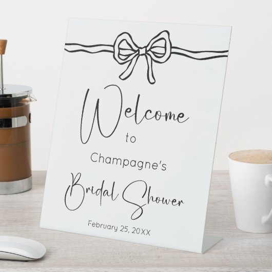 Bowスクリプモダントブライダルシャワーへようこそ 台座サイン (インサイチュ)