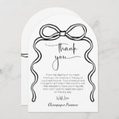 Bowスクリプモダントブライダルシャワーサンキューカード 招待状 (正面/裏面)