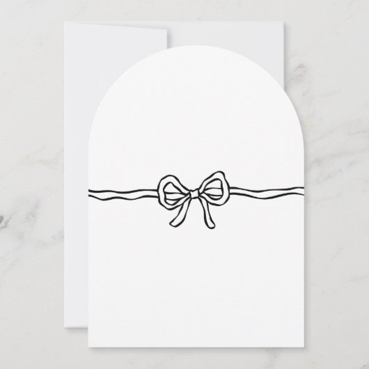 Bowスクリプモダントブライダルシャワーサンキューカード 招待状 (裏面)