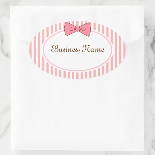 Bowビジネスティッカー 楕円形シール (バッグ)