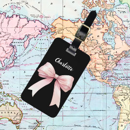 Bowブラックネームスクリプト ラゲッジタグ