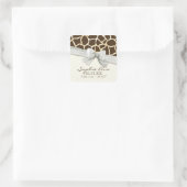 Bowベビーガールシールのキリンのスキンパターンリボン スクエアシール (バッグ)