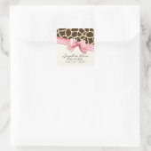 Bowベビーガールシールのキリンのスキンパターンリボン スクエアシール (バッグ)