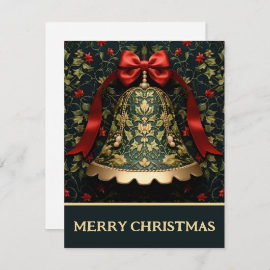 Bowベルとつる植物 – クリスマスカード (正面/裏面)