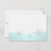 Bow応答を持つ冬の雪フォーマル片 出欠カード (裏面)