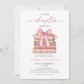 Bow A New Chapter Books Baby Shower Invitation 招待状 (正面)