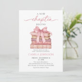 Bow A New Chapter Books Baby Shower Invitation 招待状 (スタンド正面)