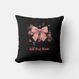 Bow and Cherries Throw Pillow クッション