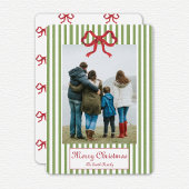 Bow And Stripes Christmas Card 招待状