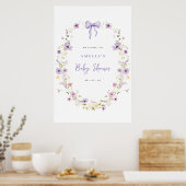 Bow Baby Shower Download Welcome Sign Poster ポスター (キッチン)