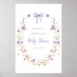Bow Baby Shower Download Welcome Sign Poster ポスター