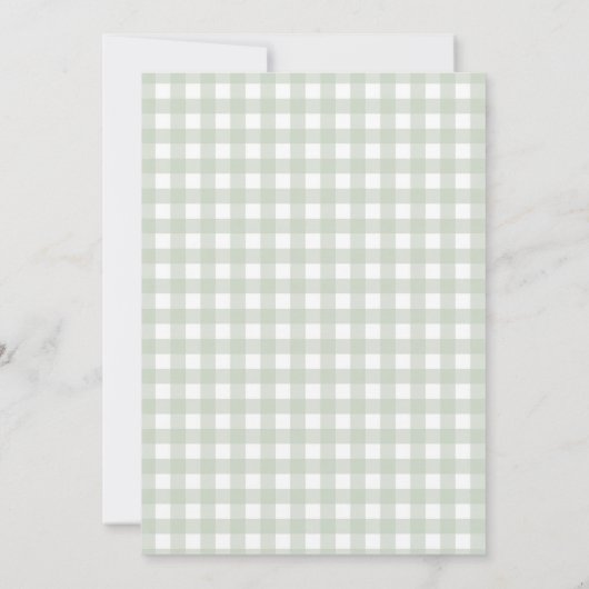 Bow Baby Shower Sage Green invitation with bow 招待状 (裏面)