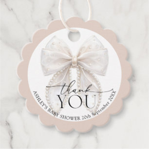 Bow Baby Shower Thank You フェイバータグ