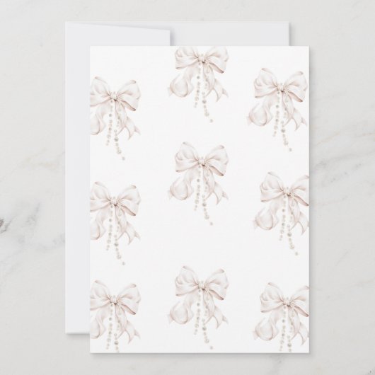 Bow Baptism Girl 招待状 (裏面)
