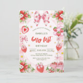 Bow Berry First Birthday 1st Birthday Invitation 招待状 (スタンド正面)