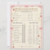 Bow Birthday girl Trivia Trio Game card シーズンカード (正面)
