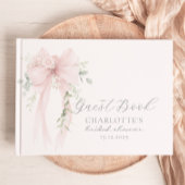 Bow Bridal Shower Greenery ivory ゲストブック