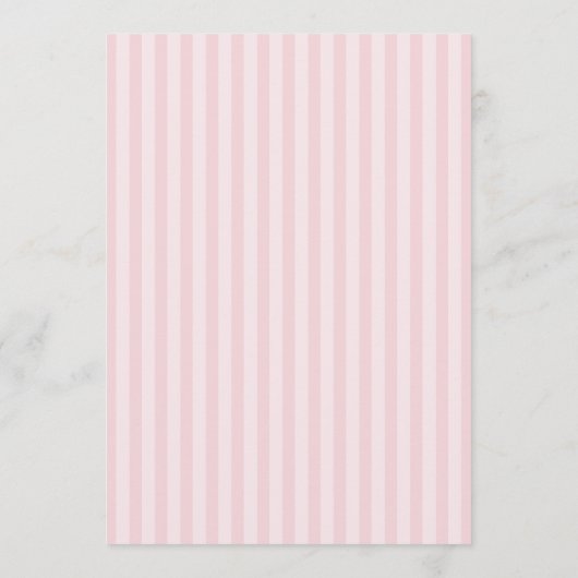 Bow Bridal Shower Pink Stripes Pattern Coquette 招待状 (裏面)