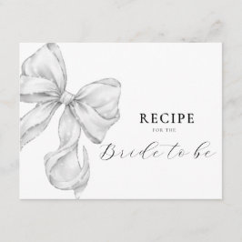Bow Bridal Shower Recipe エンクロージャーカード