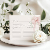 Bow Bridal Shower recipe card
