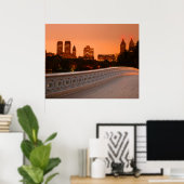 Bow Bridge at Twilight in Central Park, NYC ポスター (ホームオフィス)