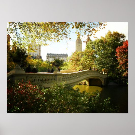 Bow Bridge in Autumn, Central Park, NYC, Medium ポスター (正面)
