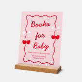 Bow Cherry Baby Shower Books for Baby アクリルサイン (傾斜)