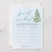 Bow Christmas Baby Shower How Old Were They Game 招待状 (正面)