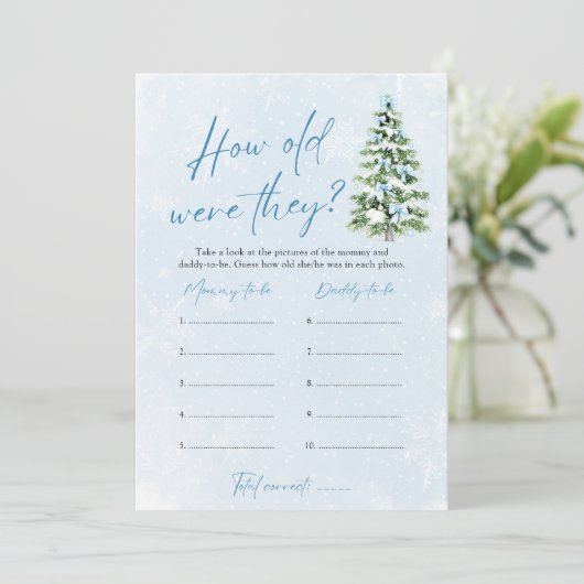 Bow Christmas Baby Shower How Old Were They Game 招待状 (スタンド正面)