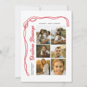 Bow Christmas Blessings Family 6 Photos シーズンカード (正面)