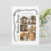 Bow Christmas Blessings Family 6 Photos シーズンカード (スタンド正面)