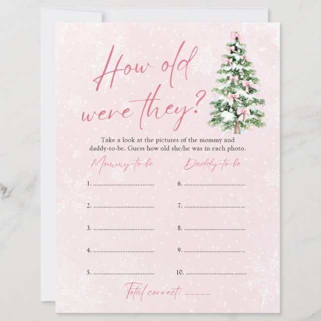 Bow Christmas How Old Were They Game Baby Shower (正面)