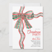 Bow Christmas Party Invitation 招待状 (正面)