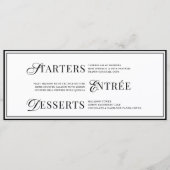 Bow Classic Old Money Black  & White Wedding メニュー (正面)