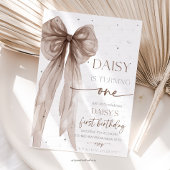 Bow Coquette Chocolate Mocha Birthday 招待状