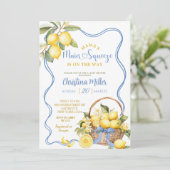 Bow Coquette Lemon Bridal Shower 招待状 (スタンド正面)