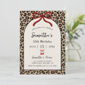 Bow Coquette Leopard Cheetah Birthday Invitation 招待状 (スタンド正面)