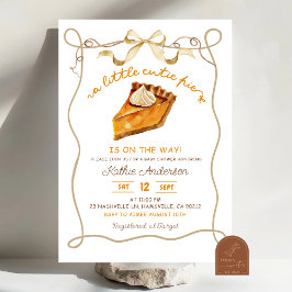Bow Coquette Pie baby shower invitation 招待状