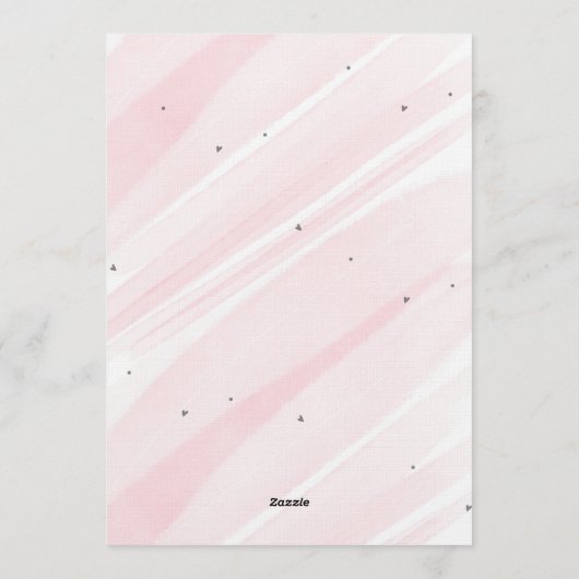 Bow Coquette Pink 1st Birthday  招待状 (裏面)