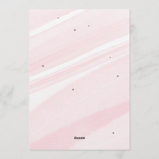 Bow Coquette Pink 1st Birthday  招待状 (裏面)