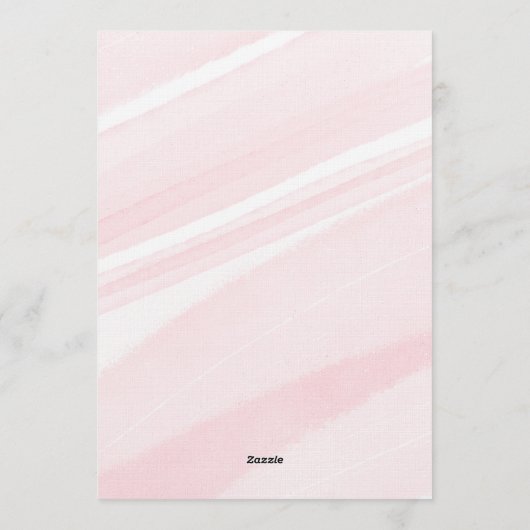 Bow Coquette Pink 1st Birthday  招待状 (裏面)