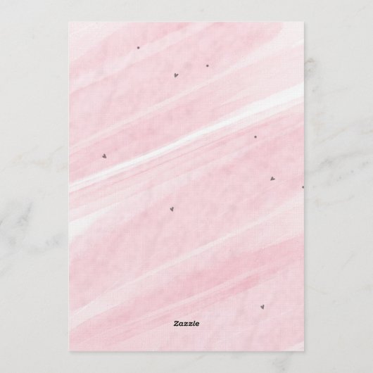 Bow Coquette Pink 1st Birthday  招待状 (裏面)