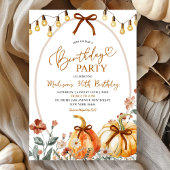Bow Coquette Pumpkin Wildflower Birthday Party 招待状