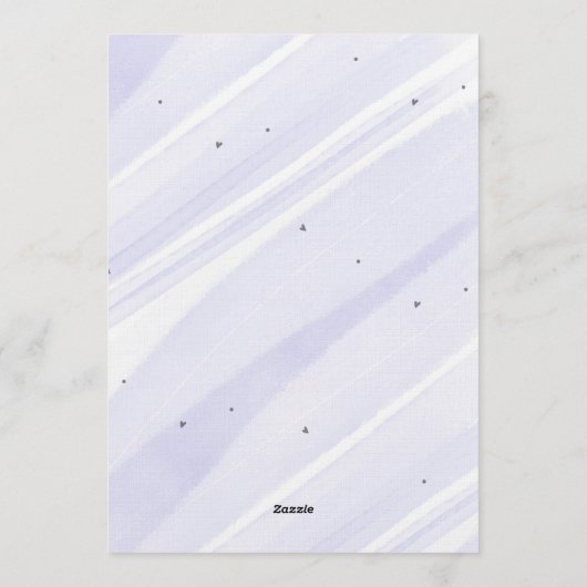 Bow Coquette Purple 1st Birthday  招待状 (裏面)