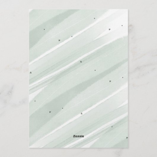 Bow Coquette Sage 1st Birthday  招待状 (裏面)