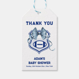 Bow Crest Rookie Football Sport Boy Baby Shower ギフトタグ