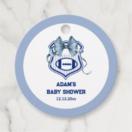 Bow Crest Rookie Football Sport Boy Baby Shower フェイバータグ
