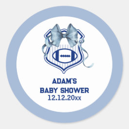 Bow Crest Rookie Football Sport Boy Baby Shower ラウンドシール