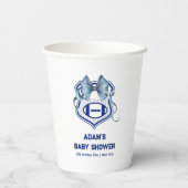 Bow Crest Rookie Football Sport Boy Baby Shower 紙コップ (裏面)