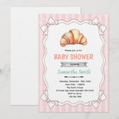 Bow Croissant baby shower invitation 招待状 (正面/裏面)
